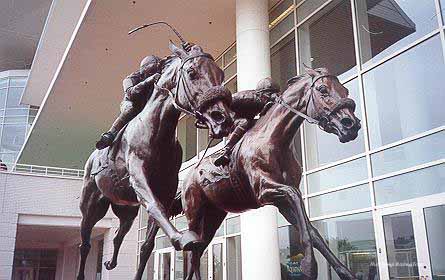 The John Henry statue at Arlington Park